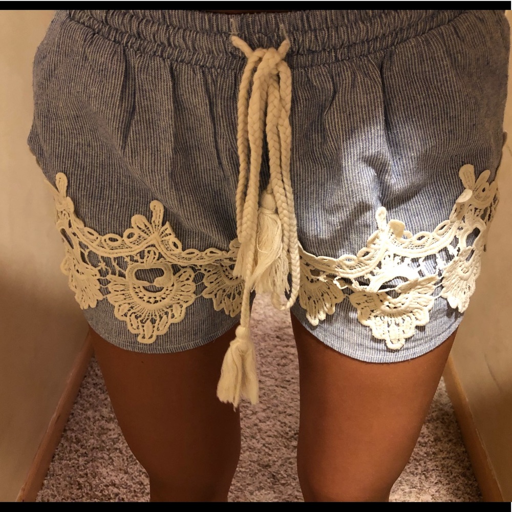 Blue and white stripe shorts